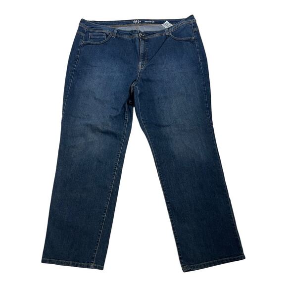 Style&Co Woman Plus Size Straight Leg Jeans Basic Casual Denim Pants 24 - Picture 1 of 5